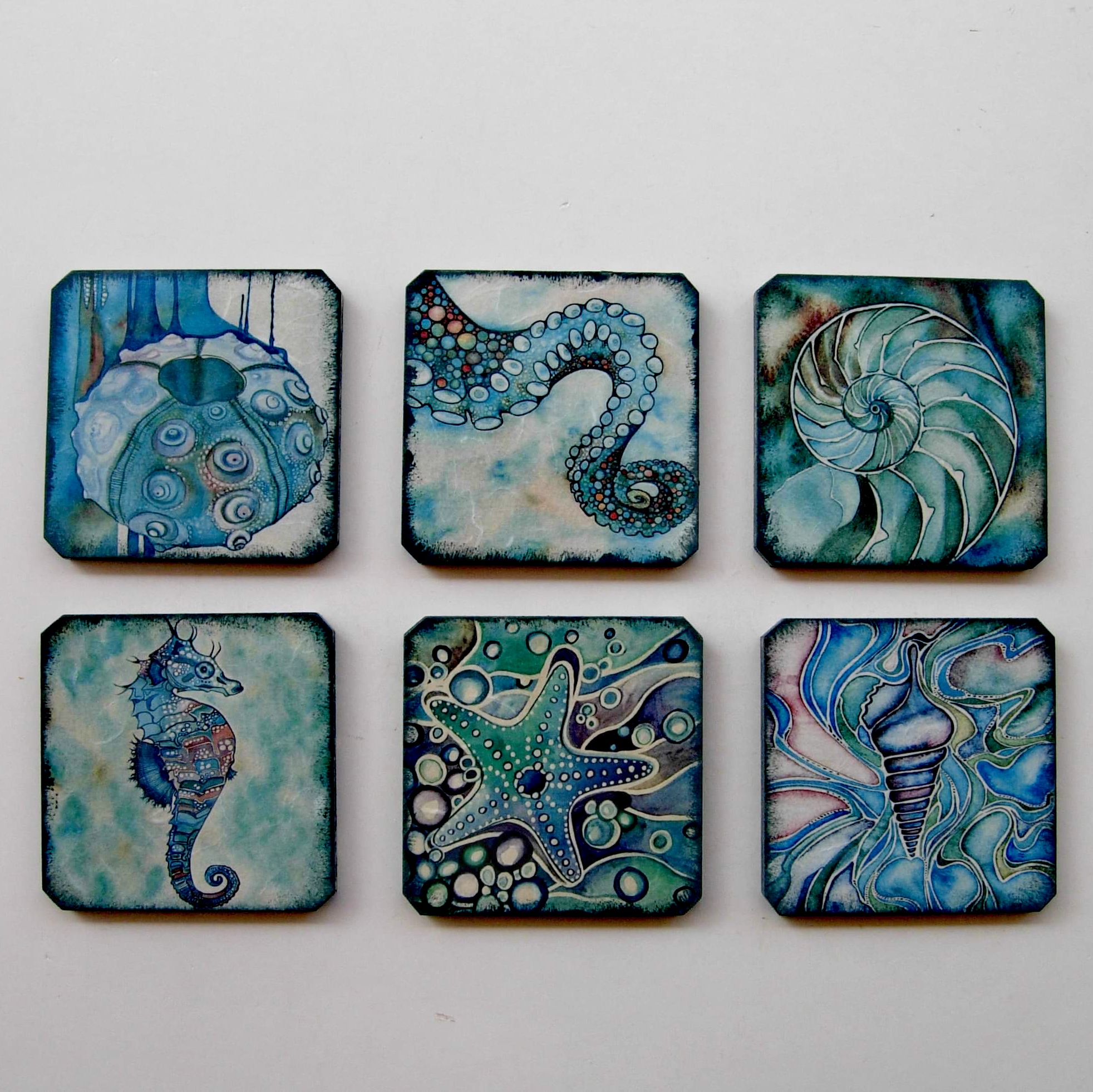 Κι άλλα σετ από 6 ξύλινα σουβέρ για να διαλέξεις! Θέμα θάλασσα!