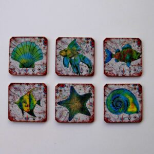 Κι άλλα σετ από 6 ξύλινα σουβέρ για να διαλέξεις! Θέμα θάλασσα!