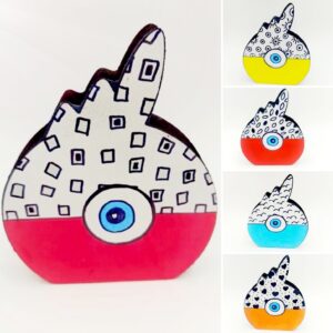 Ρόδι γούρι ξύλινο σε 5 χρώματα για να διαλέξεις, ρόδι γούρι τυχερό!