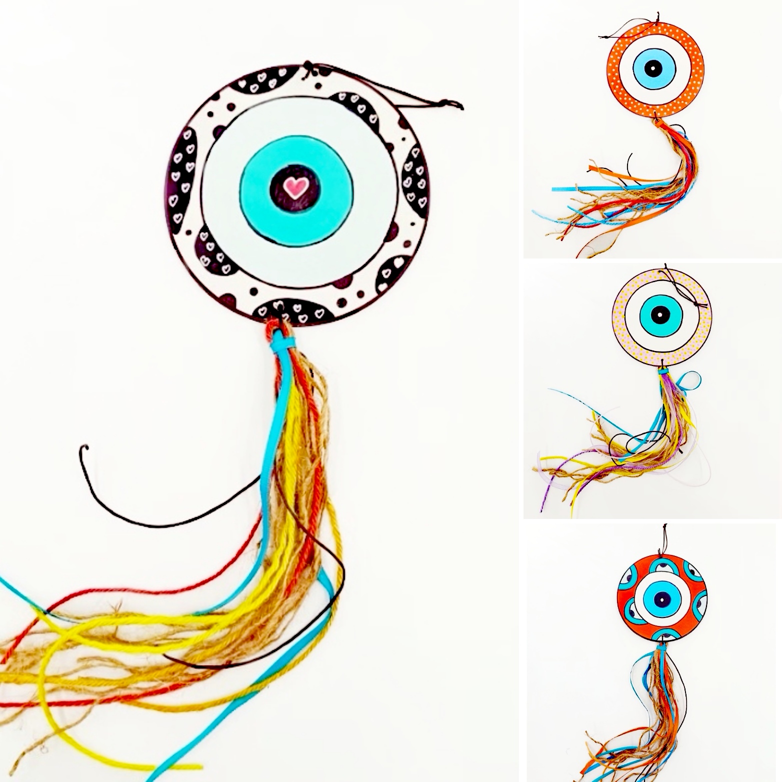 Γούρια μάτι κρεμαστά φτιαγμένα με αγάπη για το κακό το μάτι!