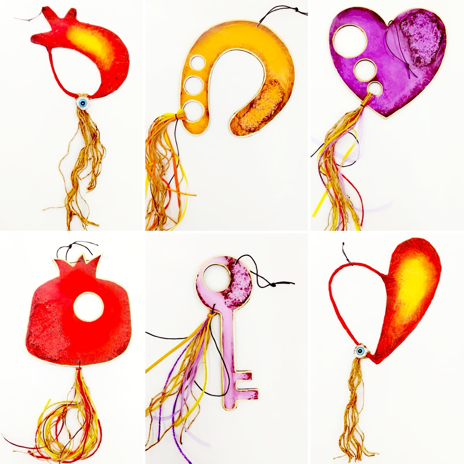 Καρδιά, ρόδι, κλειδί, πέταλο. Γούρια δώρο χαράς, γούρια τυχερά!