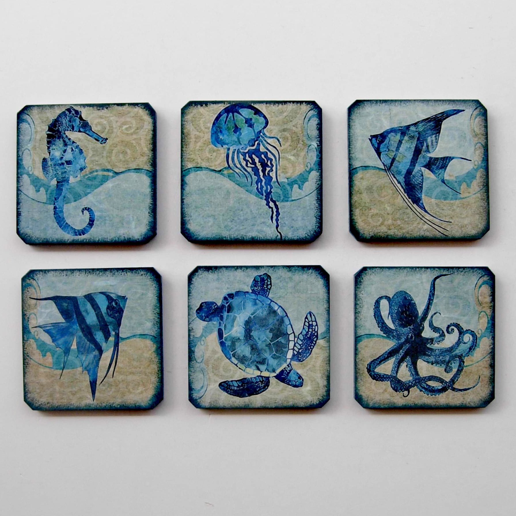 Κι άλλα σετ από 6 ξύλινα σουβέρ για να διαλέξεις! Θέμα θάλασσα!