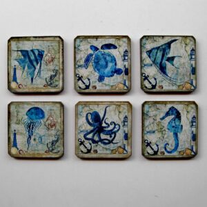 Κι άλλα σετ από 6 ξύλινα σουβέρ για να διαλέξεις! Θέμα θάλασσα!