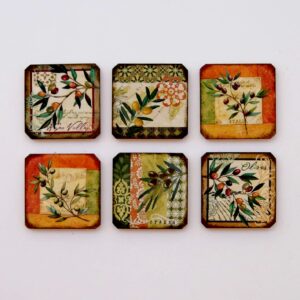 Πουλιά, ζώα, λουλούδια, πεταλούδες, μια 6άδα από ξύλινα σουβέρ!