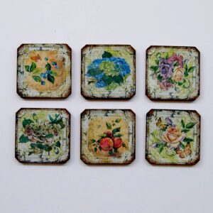 Πουλιά, ζώα, λουλούδια, πεταλούδες, μια 6άδα από ξύλινα σουβέρ!