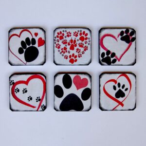 Πουλιά, ζώα, λουλούδια, πεταλούδες, μια 6άδα από ξύλινα σουβέρ!