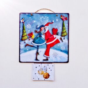 Ημερολόγιο ξύλινο και κρεμαστό με αγάπη από τον Αι Βασίλη!