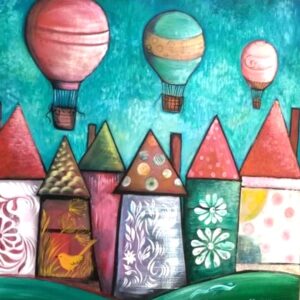 Ξύλινο πινακάκι τοίχου με σπίτια, καρδιές, αερόστατα να διαλέξεις!