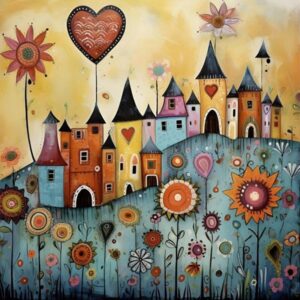 Ξύλινο πινακάκι τοίχου με σπίτια, καρδιές, αερόστατα να διαλέξεις!