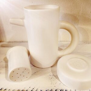 Κεραμική τσαγιέρα κανάτα ψηλή και ματ λευκή, υπέροχη κανάτα!