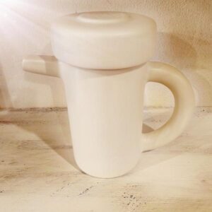 Κεραμική τσαγιέρα κανάτα ψηλή και ματ λευκή, υπέροχη κανάτα!