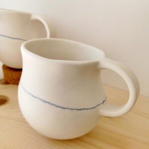 Κούπα λευκή με μολυβένια γραμμή! Κούπα για καφέ ή και σούπα!