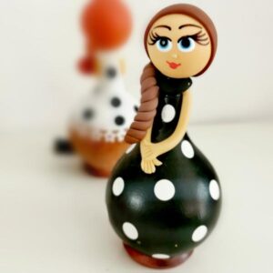 Νεροκολοκύθα καστανή μαύρη πουά! Κούκλα χειροποίητο δώρο!