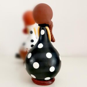 Νεροκολοκύθα καστανή μαύρη πουά! Κούκλα χειροποίητο δώρο!