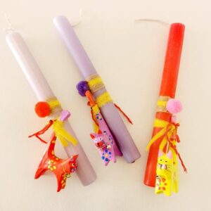 Λαμπάδα ξύλινο γατάκι! Μια λαμπάδα με γατάκι σε τρία χρώματα!