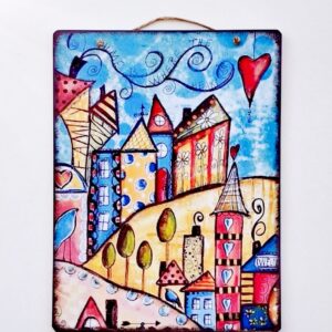 Πινακάκι κρεμαστό με θέμα σπίτια σαν από παραμύθι να διαλέξεις!