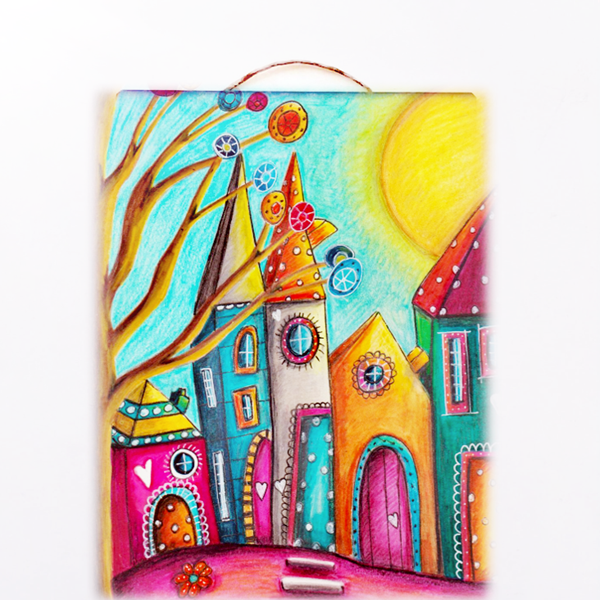 Πινακάκι κρεμαστό με θέμα σπίτια σαν από παραμύθι να διαλέξεις!