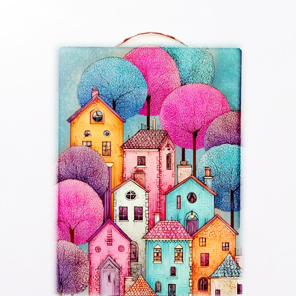 Πινακάκι κρεμαστό με θέμα σπίτια σαν από παραμύθι να διαλέξεις!