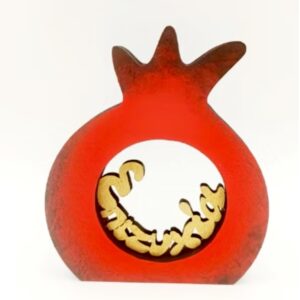 Ρόδι χειροποίητο ξύλινο για γούρι! Διάλεξε ρόδι και χρώμα και ευχή!