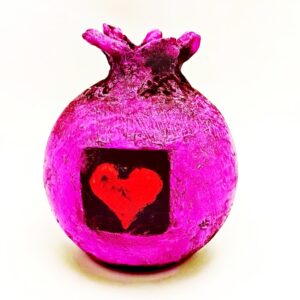 Ρόδι χειροποίητο καρδιά από papier mache σε 3 φοβερά χρώματα!