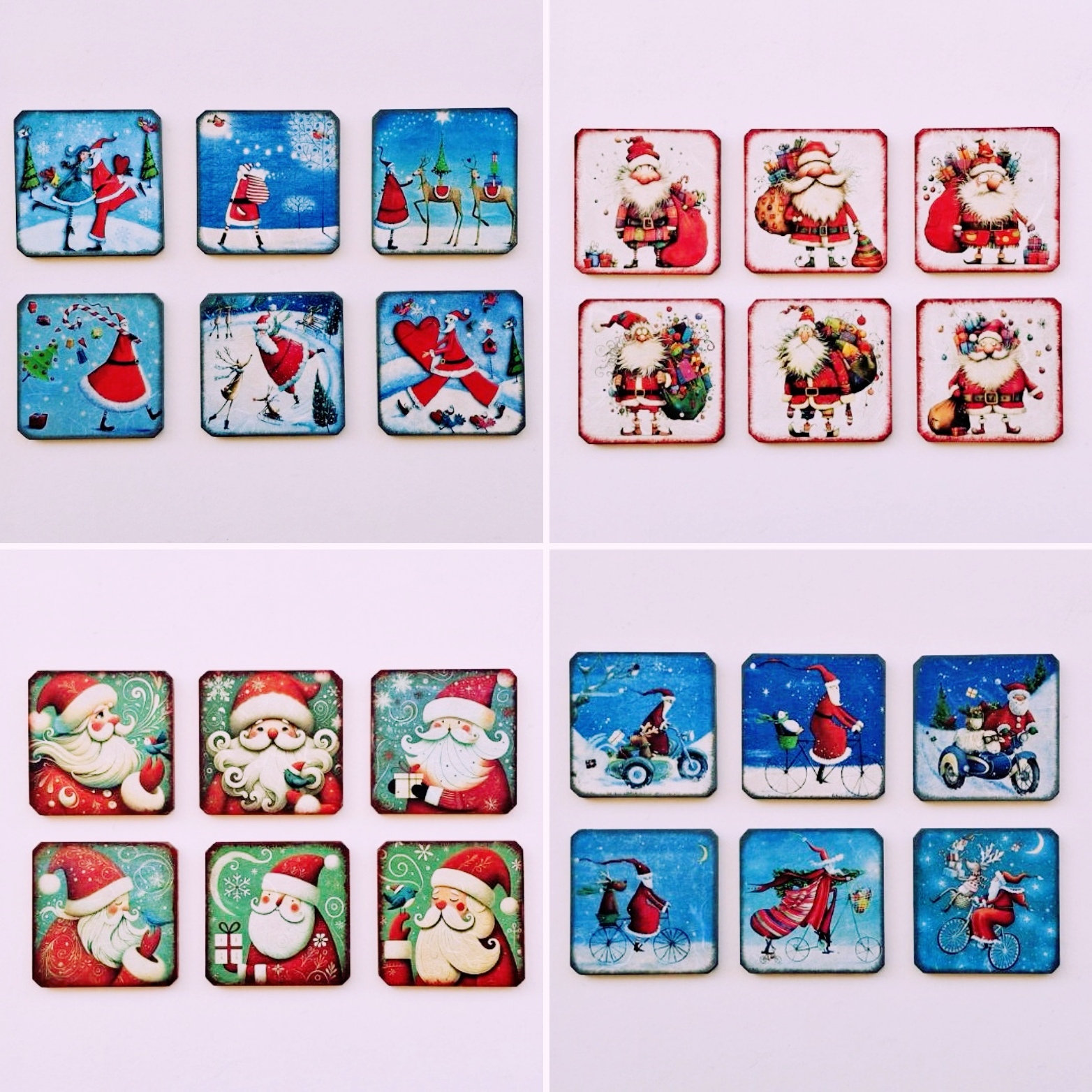 Ένα σετ από 6 διαφορετικά, ξύλινα και χριστουγεννιάτικα σουβέρ!