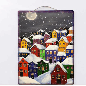 Ξύλινο πινακάκι χιονισμένες σκεπές! Ποιο θα κρεμάσεις στον τοίχο;